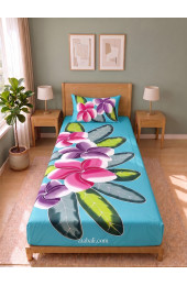 Hand Painted Rayon Bedsheet Set Single Size